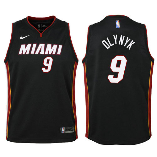 maglia miami heat bambino kelly olynyk 9 2018 nero