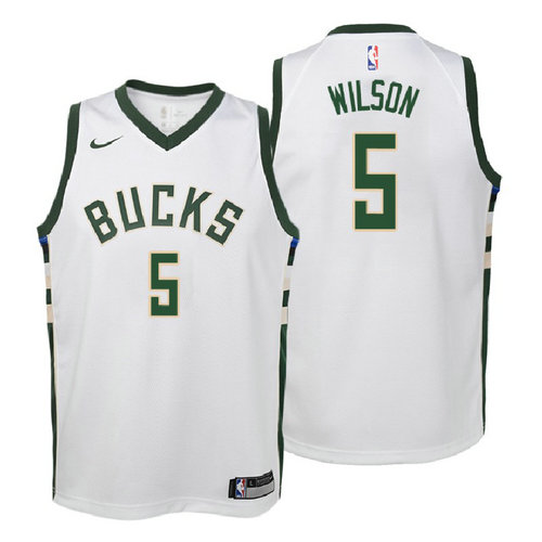 canotta milwaukee bucks bambino 2017-2018 d.j. wilson 5 bianca