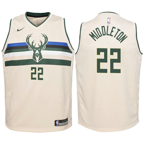 canotta milwaukee bucks bambino 2017-2018 khris middleton 22 giallo