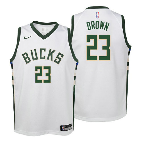 canotta milwaukee bucks bambino 2017-2018 sterling brown 23 bianca