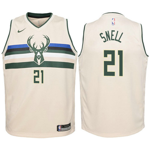 canotta milwaukee bucks bambino 2017-2018 tony snell 21 giallo