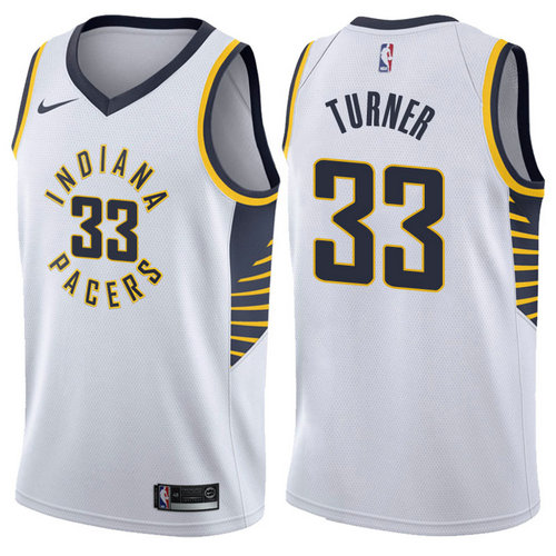 maglia myles turner 33 2017-2018 indiana pacers bianca