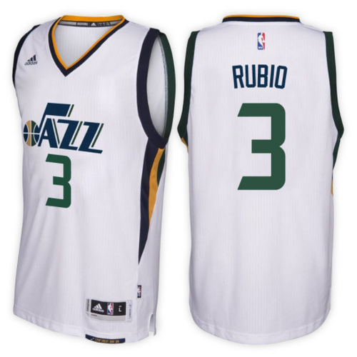 maglia nba ricky rubio 3 2017 utah jazz bianca