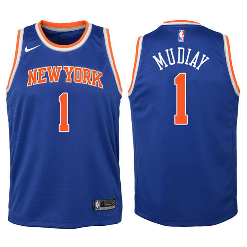 canotta new york knicks bambino emmanuel mudiay 1 2018 blu