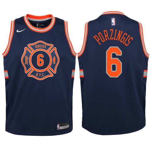 canotta new york knicks bambino kristaps porzingis 6 2018 navy