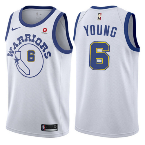 maglia nba nick young 6 2017-2018 golden state warriors bianca