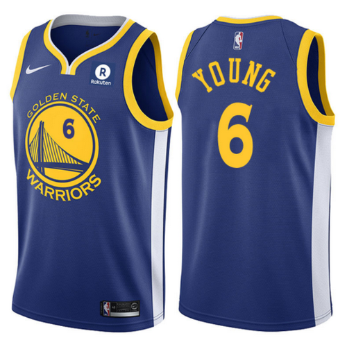 maglia nba nick young 6 2017-2018 golden state warriors blu