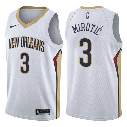 maglia nikola mirotic 3 2017-2018 new orleans pelicans bianca