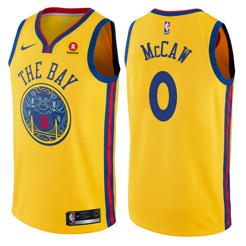 maglia patrick McCaws 0 2017-2018 golden state warriors d'oro