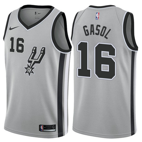 maglia nba pau gasol16 2017-2018 san antonio spurs grigio