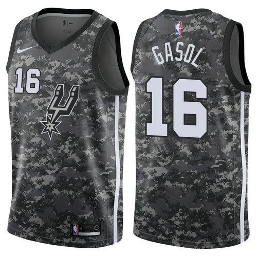 maglia nba pau gasol16 2017-2018 san antonio spurs nero