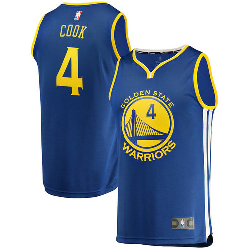 maglia quinn cook 4 2018-2019 golden state warriors blu