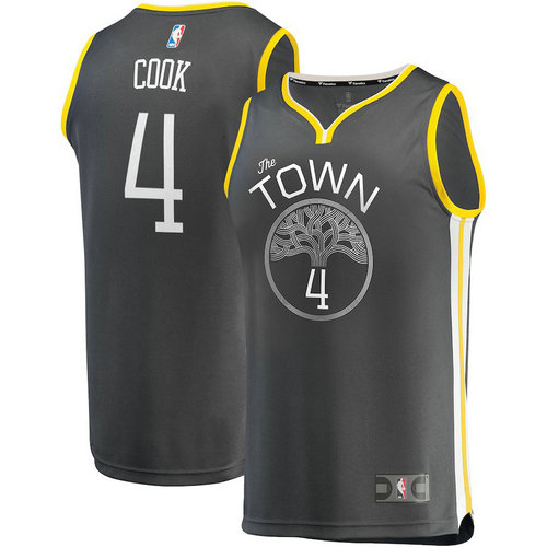 maglia quinn cook 4 2018-2019 golden state warriors nero