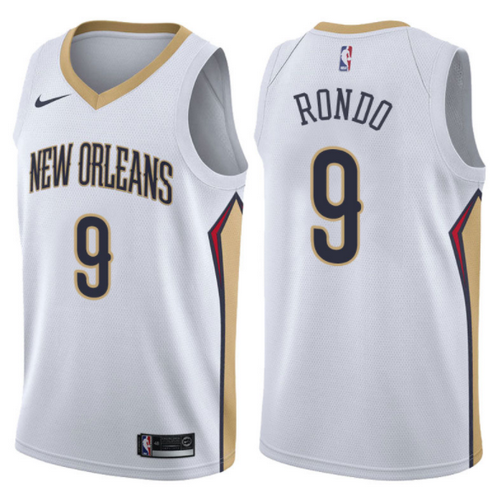 maglia rajon rondo 9 2017-2018 new orleans pelicans bianca