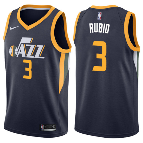 maglia nba ricky rubio 3 2017-2018 utah jazz navy