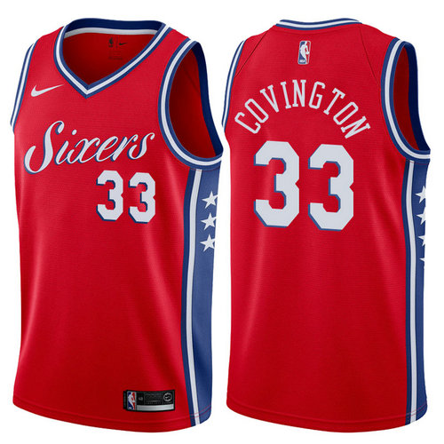 maglia basket robert covington 33 2017-2018 philadelphia 76ers rosso