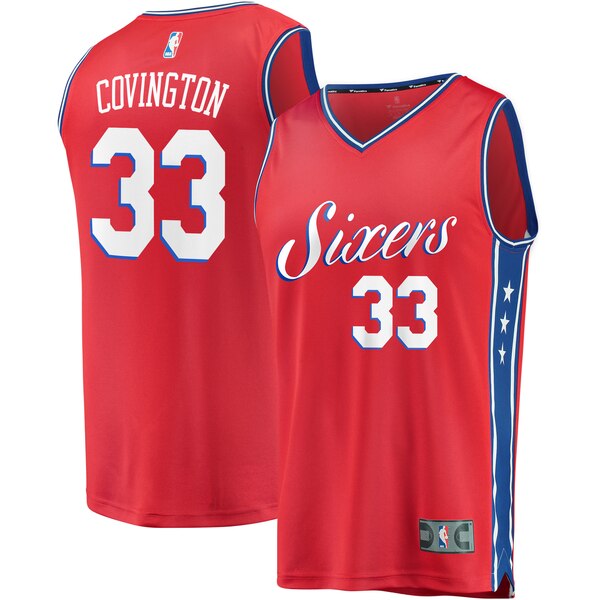 maglia robert covington 33 2020 philadelphia 76ers rosso