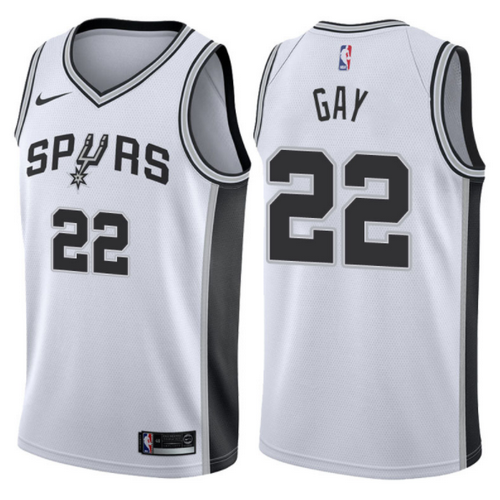 maglia nba rudy gay 22 2017-2018 san antonio spurs bianca