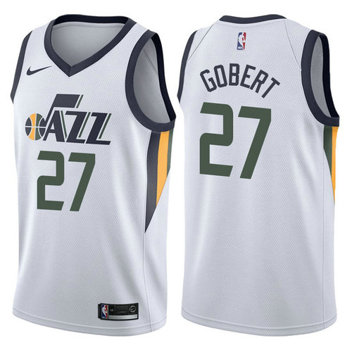 maglia nba rudy gobert 27 2017-2018 utah jazz bianca