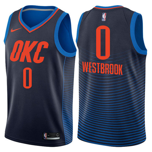 maglia russell westbrook 0 2017-2018 oklahoma city thunder navy