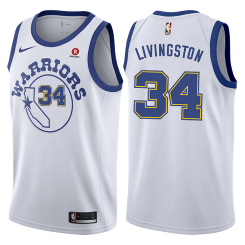 maglia shaun livingston 34 2017-2018 golden state warriors bianca