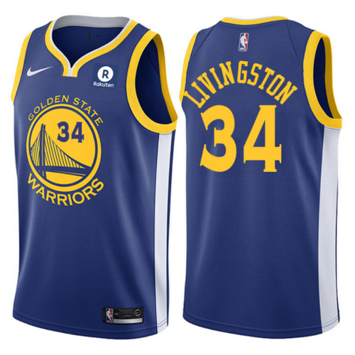 maglia shaun livingston 34 2017-2018 golden state warriors blu