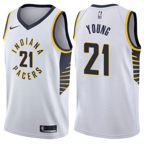 maglia thaddeus young 21 2017-2018 indiana pacers bianca