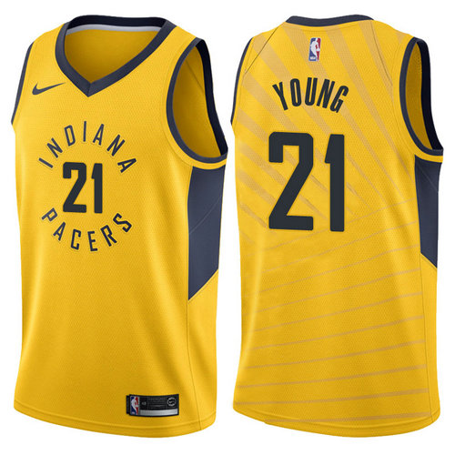 maglia thaddeus young 21 2017-2018 indiana pacers giallo