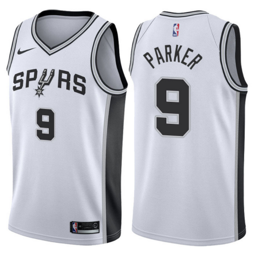 maglia basket tony parker 9 2017-2018 san antonio spurs bianca