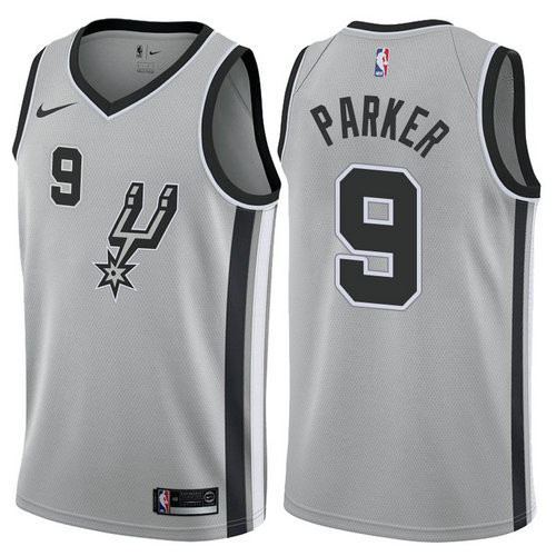 maglia basket tony parker 9 2017-2018 san antonio spurs grigio