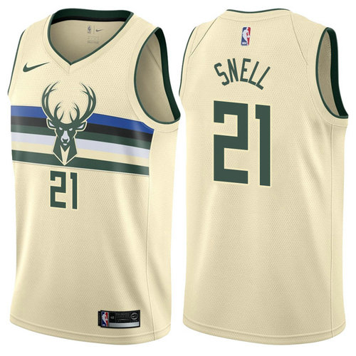 Maglia tony snell 21 2017-2018 Milwaukee Bucks giallo