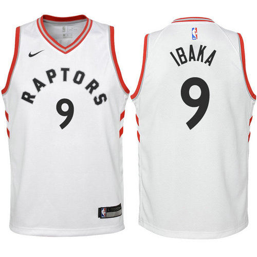 maglia toronto raptors bambino serge ibaka 9 2018 bianca