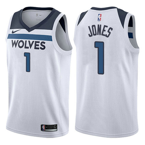 maglia tyus jones 1 2017-2018 minnesota timberwolves bianca