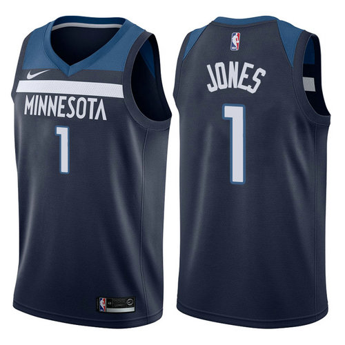 maglia tyus jones 1 2017-2018 minnesota timberwolves navy