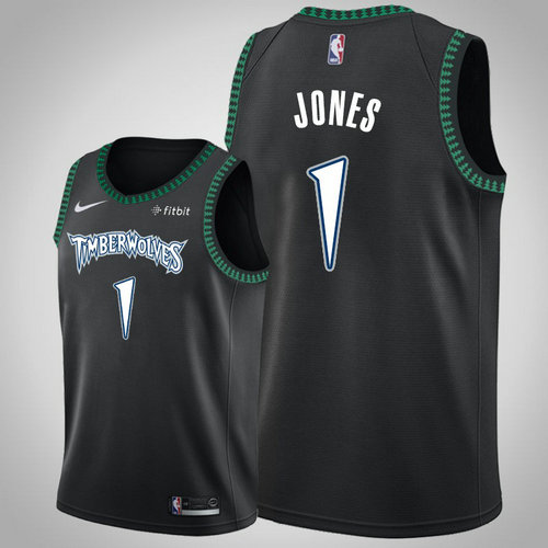 maglia tyus jones 1 2018-2019 minnesota timberwolves nero