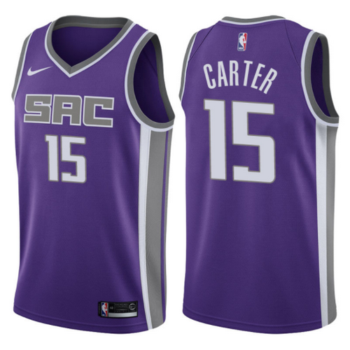 maglia basket vince carter 15 2017-2018 sacramento kings porpora