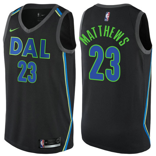 maglia wesley matthews 23 2017-2018 dallas mavericks nero