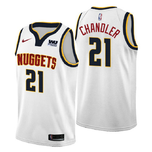 maglia wilson chandler 21 2018-2019 denver nuggets bianca