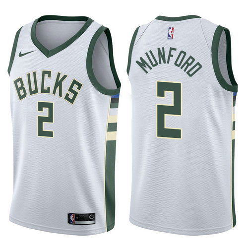 Maglia xavier munford 2 2017-2018 Milwaukee Bucks bianca