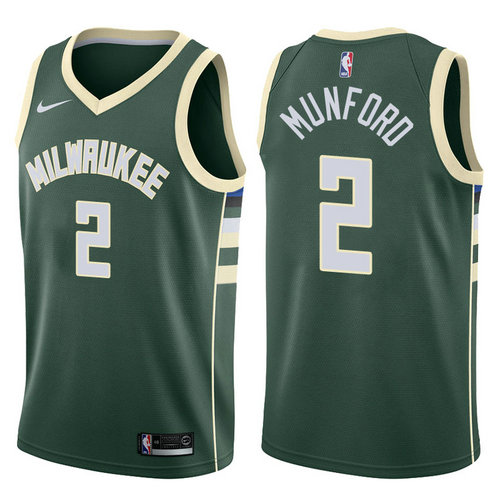 Maglia xavier munford 2 2017-2018 Milwaukee Bucks Verde