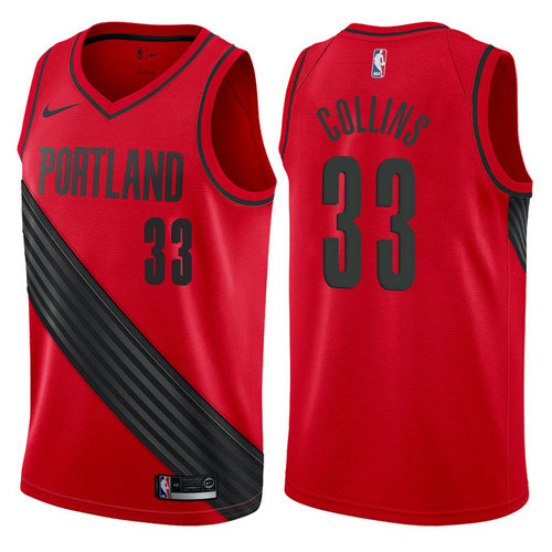 maglia zach collins 33 2017-2018 portland trail blazers rosso