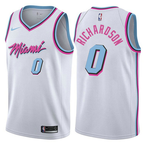 maglia josh richardson 0 2017-2018 miami heat bianca