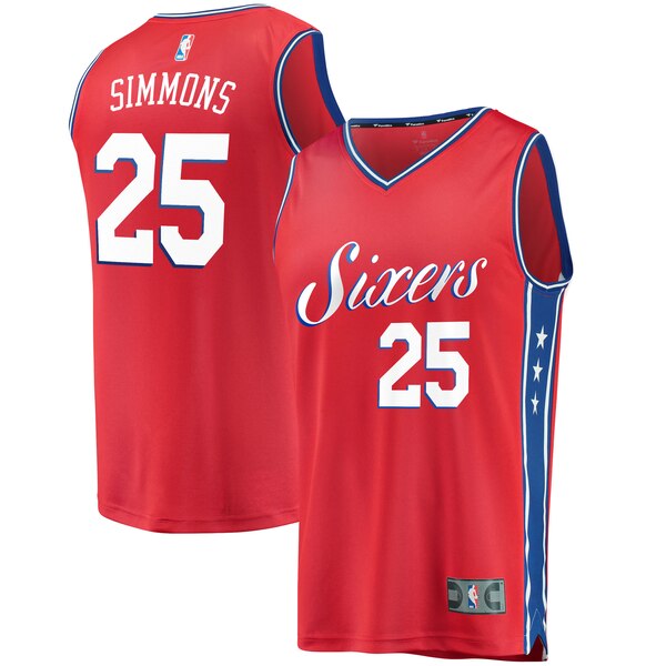 maglia basket ben simmons 25 2020 philadelphia 76ers rosso