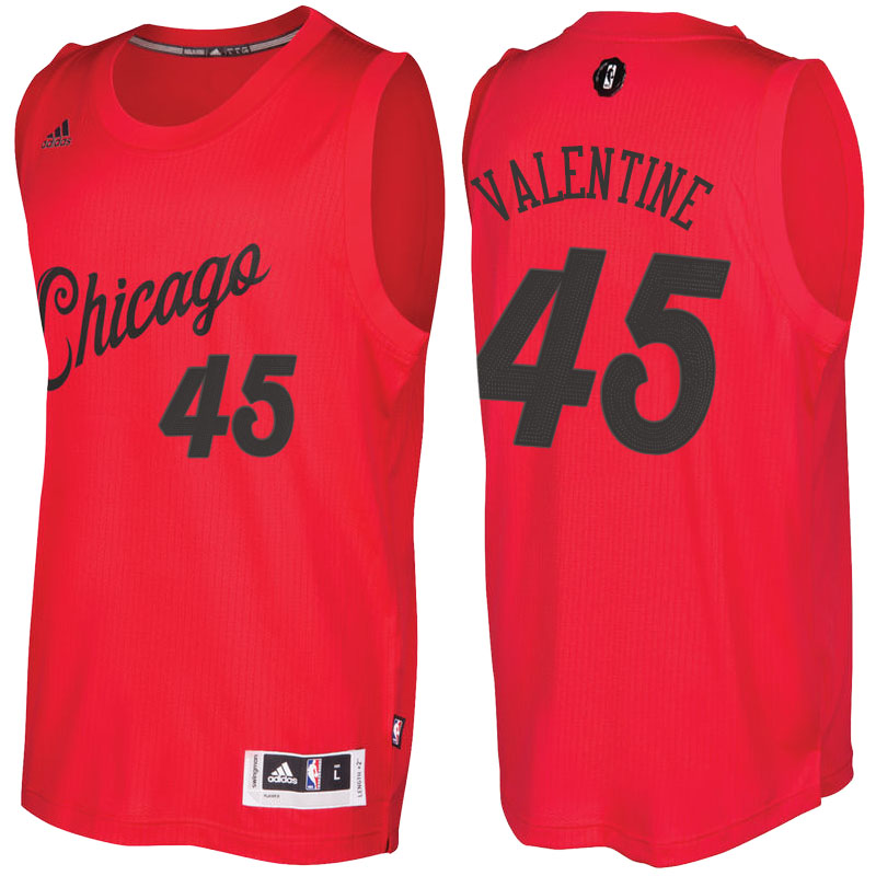 maglia nba chicago bulls natale 2016 con denzel valentine 45 rosso