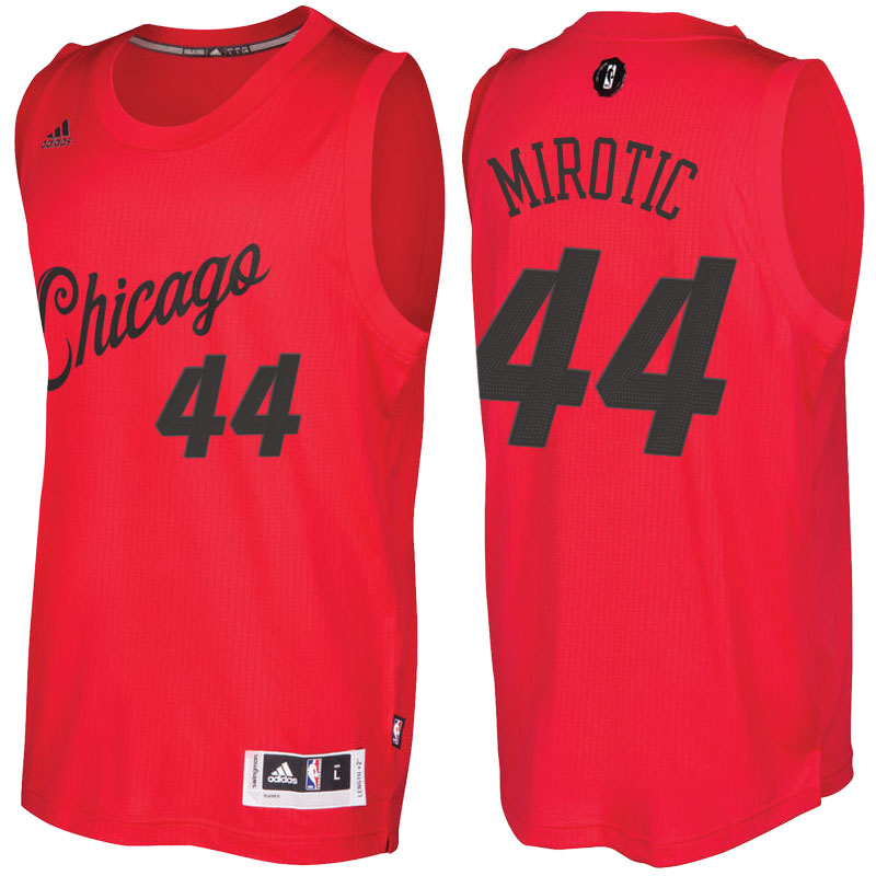 maglia chicago bulls natale 2016 con nikola mirotic 44 rosso