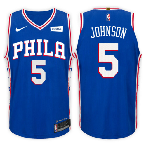 maglia amir johnson 5 2017-2018 philadelphia 76ers blu