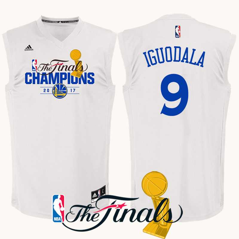 maglia andre iguodala 9 finale campioni 2017 golden state warriors bianca