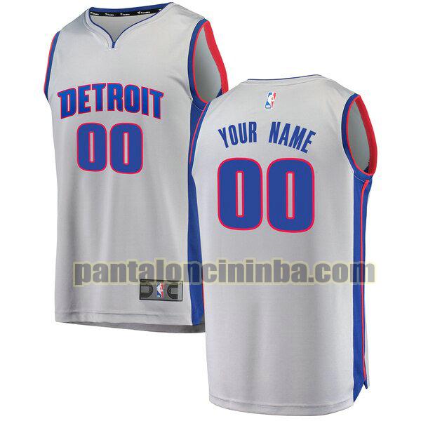 maglia bambino basket Custom 0 detroit pistons grigio 2020