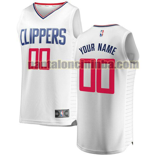 maglia bambino basket Custom 0 la clippers bianca 2020