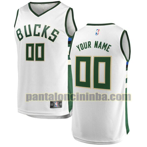 maglia bambino basket Custom 0 milwaukee bucks bianca 2020